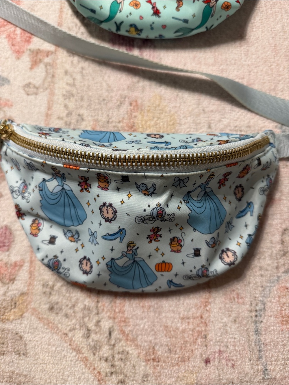 Stoney Clover Lane Blue & White Cinderella Print Crossbody Bag